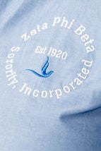 Load image into Gallery viewer, Chambray Circle Zeta Phi Beta Popover
